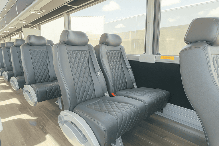 interior of Charter Bus Rental Cape Coral charter bus